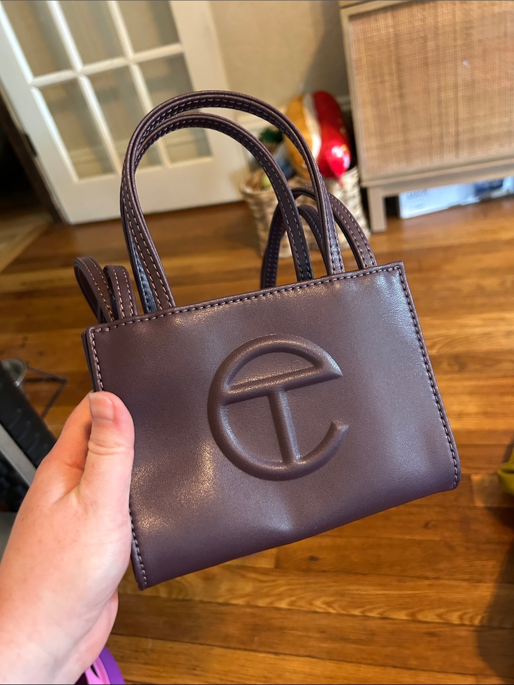 Telfar mini purse in plum